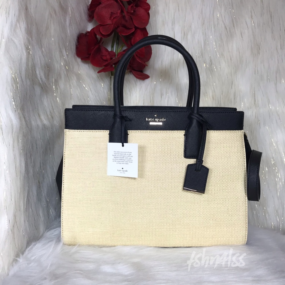 🔥SALE🔥 KATE SPADE CAMERON STRAW CANDACE SATCHEL - Picture 4 of 7